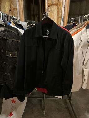 GUFFA Men's Black Textured Full-Zip Casual Lightweight Jacket Kids Size XXXL